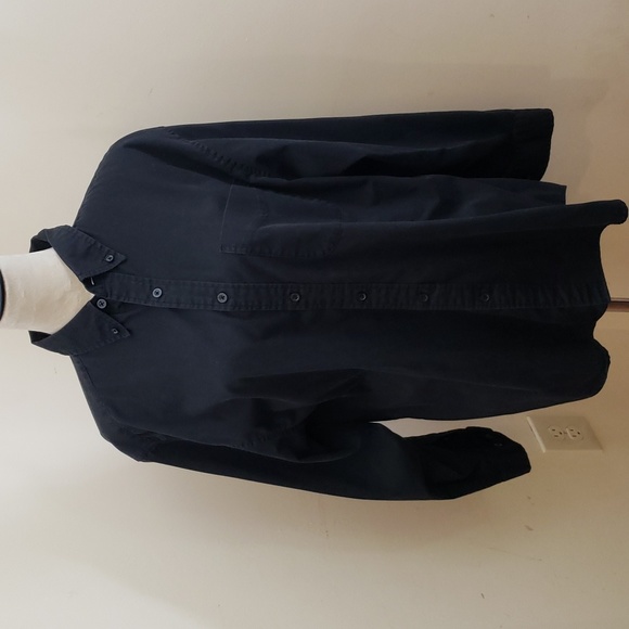 OneSource IML Solid Black Long Sleeve Button-Down Men's Shirt, Size Large - Picture 2 of 11